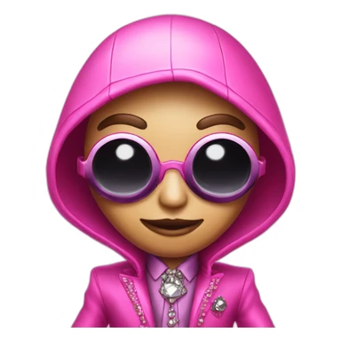 Fancy alien with luxury clothes pink hello sticker