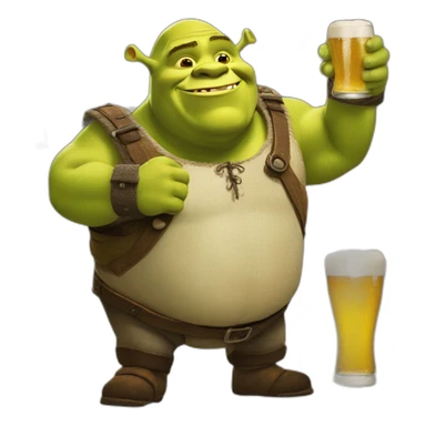Shrek qui boit une bierre sticker