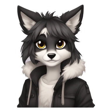 Edgy modern anthro furry sona by Falvie, AngieWolf sticker
