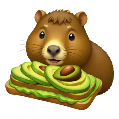 Capybara eating avocado toastc sticker