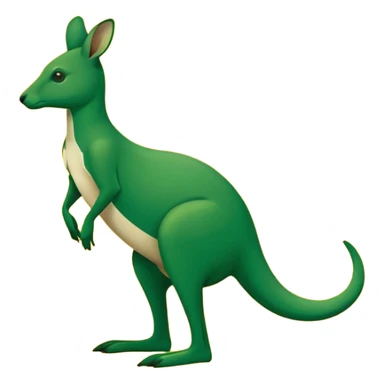 A green silhouette of a kangaroo standing side on facing left ways in a yellow circle in a green rectangle please make it like a flag? sticker