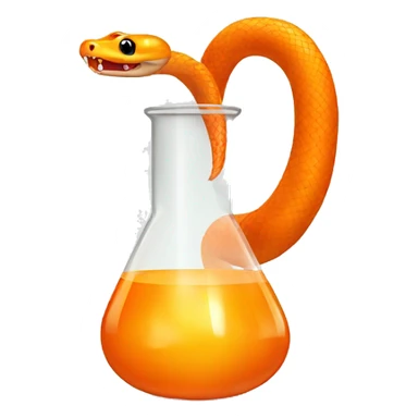 orange snake doing science experiment sticker