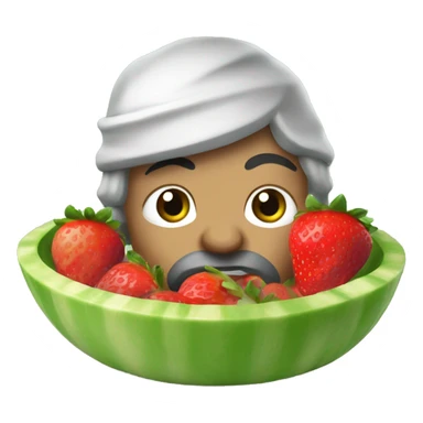 Un plato con fresas sticker