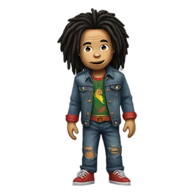 Chucky as bob Marley sticker