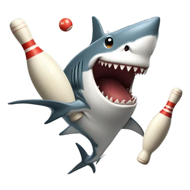 shark juggling bowling pins sticker