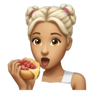 Ariana grande qui mange sticker