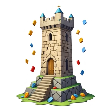 The tower tarot card in a card🀄 sticker