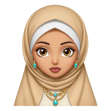 pretty bratz baddie, cool jewelry, hijabi sticker