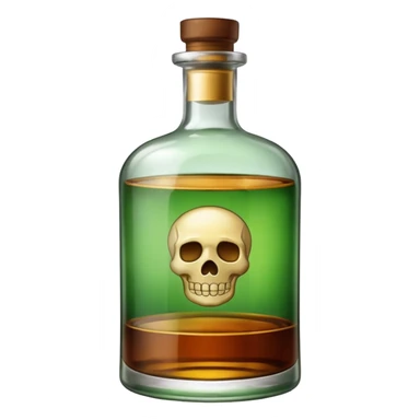 Bottle of rum glass green sticker
