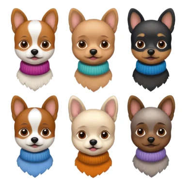 Cagnolini piccoli con vestiti di maglia sticker