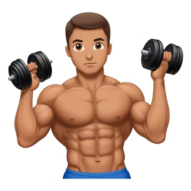 bodybuilder laying down abs exercise sticker