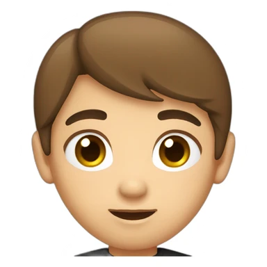 Brown hair round face asian in a black shirt sticker