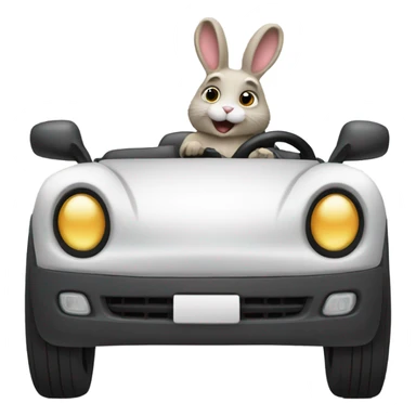 Bunny driving a car sticker