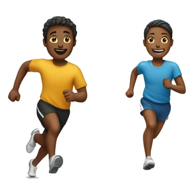 two people running together sticker
