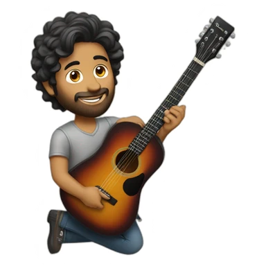 Arijit Singh holding a guitar sticker