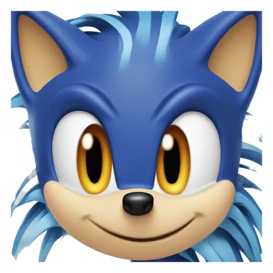 Sonic the hedgehog face, he is smiling and he hás blue fur sticker
