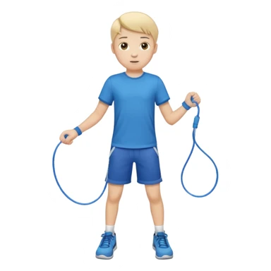Boy with Skipping Rope on start to skip pose sticker