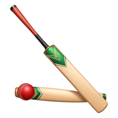 cricket bat and ball with sparkles sticker