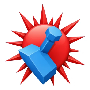  “Boom” sign blue (#00A3E0) and red (#F9423A)  sticker