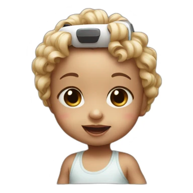 Baby with vr headset sticker