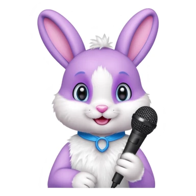 Bonnie the purple bunny holding a microphone sticker
