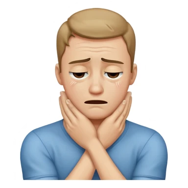 arms crossed holding neck crying guy sticker