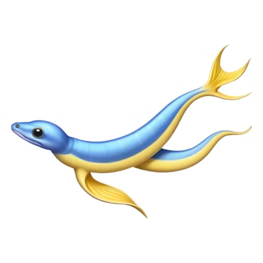 Ribbon eel, blue and yellow sticker