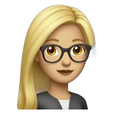blonde-girl-with-laptop-and-glasses sticker