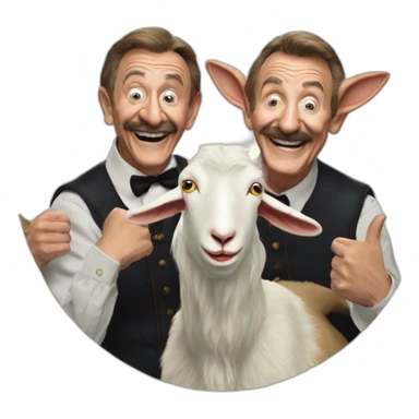 Chuckle Brothers ending a goat B fun pentagram party sticker