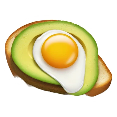 Avocado toast with fried egg sticker