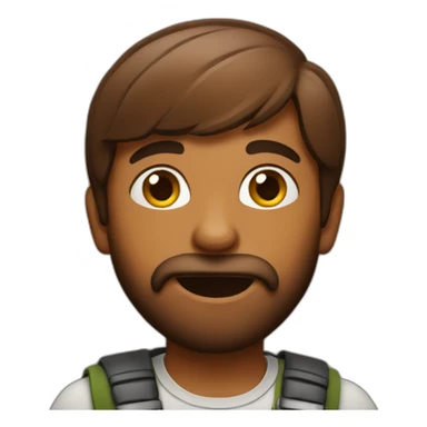 An indian boy with beard eating chipotle sticker