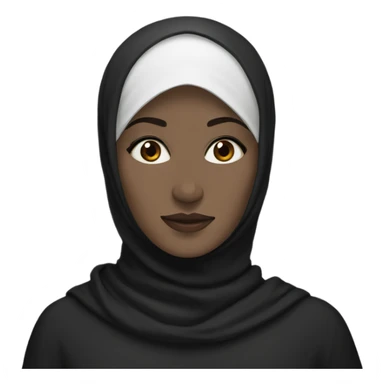 A Woman with black hijab and white skin and Brown eyes   sticker