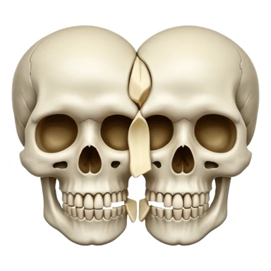 A skull split in half sticker