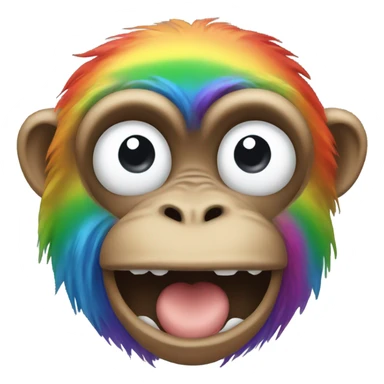 Monkey, barf rainbow sticker