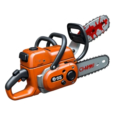 Small chainsaw, horror style, anime emoji, no background sticker