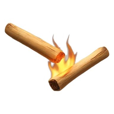 aesthetic burning palo santo stick realistic sticker