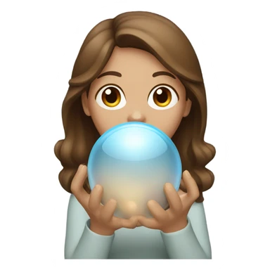 Brown hair Woman with crystal ball sticker