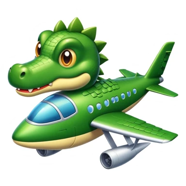 Cocodrilo combinado con avión sticker