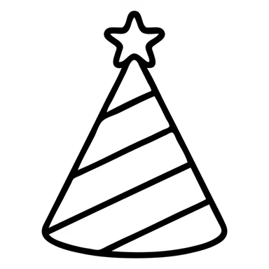 outlined party hat icon sticker