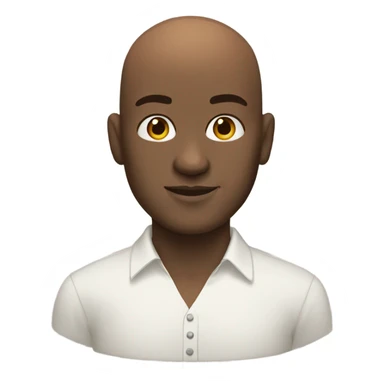 Bald white  man with brown skin woman sticker
