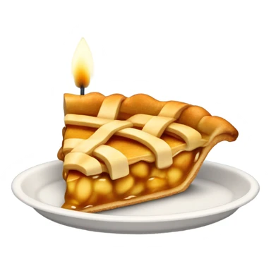 Slice of apple pie with a candle sticker