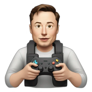 elon musk playing video games  sticker
