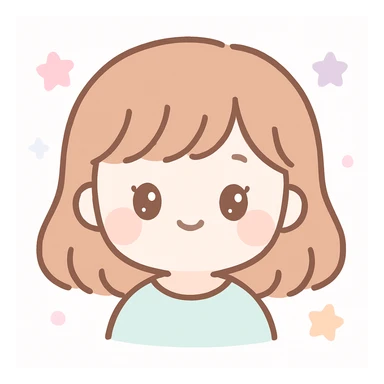 white girl with brown hair, kawaii style sticker