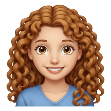 aesthetic white girl with light brown long curly hair and brown eyes sticker