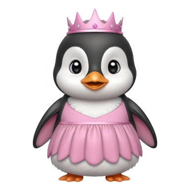 Baby princess penguin with pink dress  sticker