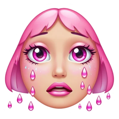 Crying pink glitter tears sticker
