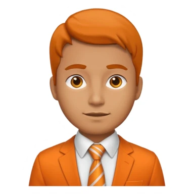 
office worker man, wearing tie, orage outfit sticker