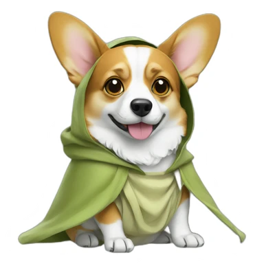 Corgi dress as yoda sticker