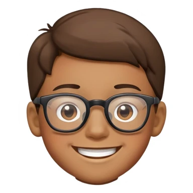 smiling boy with glasses poster sticker