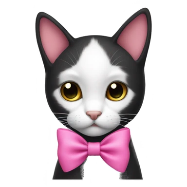 Black cat with a pink bow sticker